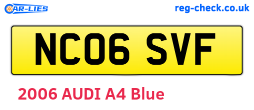 NC06SVF are the vehicle registration plates.