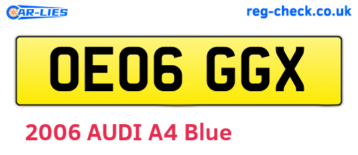 OE06GGX are the vehicle registration plates.