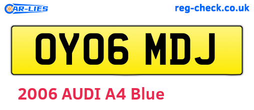 OY06MDJ are the vehicle registration plates.