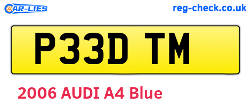 P33DTM are the vehicle registration plates.
