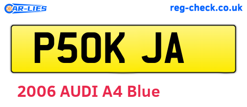 P50KJA are the vehicle registration plates.