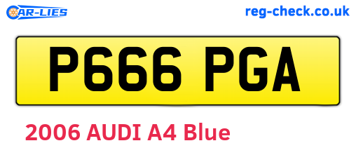 P666PGA are the vehicle registration plates.