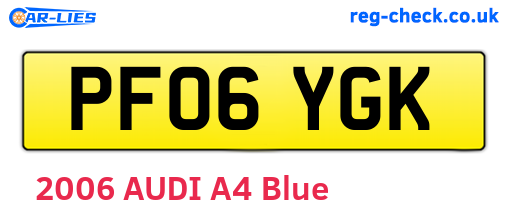 PF06YGK are the vehicle registration plates.