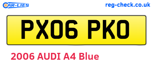 PX06PKO are the vehicle registration plates.