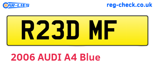R23DMF are the vehicle registration plates.