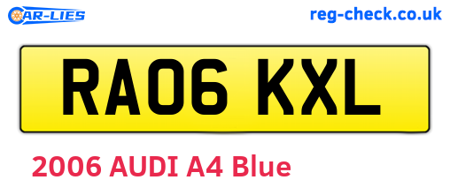 RA06KXL are the vehicle registration plates.