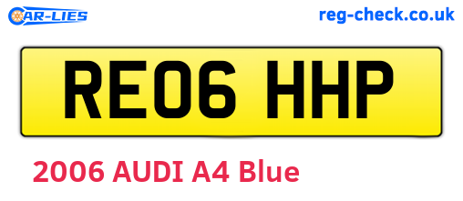 RE06HHP are the vehicle registration plates.