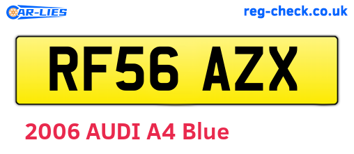 RF56AZX are the vehicle registration plates.