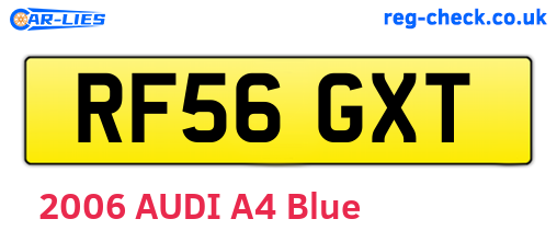RF56GXT are the vehicle registration plates.