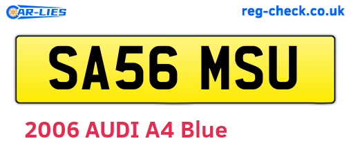 SA56MSU are the vehicle registration plates.
