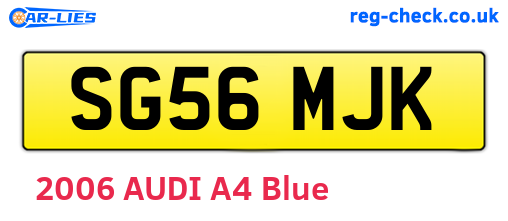 SG56MJK are the vehicle registration plates.