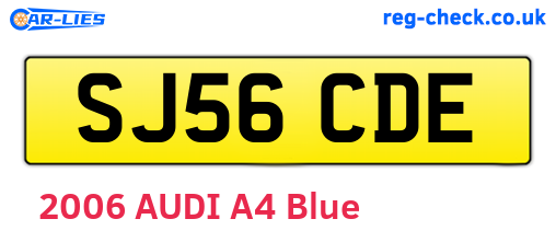 SJ56CDE are the vehicle registration plates.