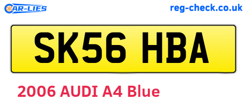 SK56HBA are the vehicle registration plates.