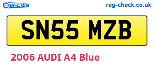 SN55MZB are the vehicle registration plates.