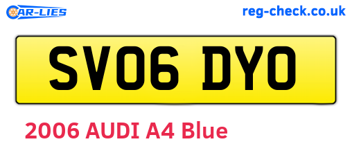 SV06DYO are the vehicle registration plates.
