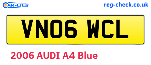 VN06WCL are the vehicle registration plates.