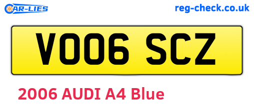 VO06SCZ are the vehicle registration plates.