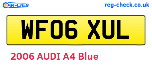 WF06XUL are the vehicle registration plates.