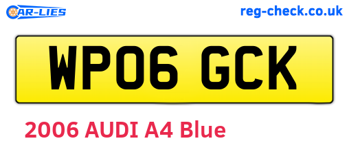 WP06GCK are the vehicle registration plates.