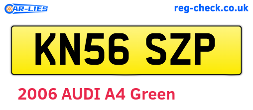 KN56SZP are the vehicle registration plates.