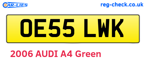 OE55LWK are the vehicle registration plates.