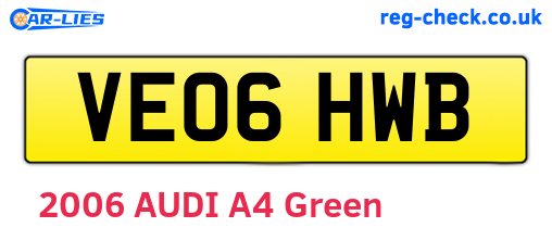 VE06HWB are the vehicle registration plates.