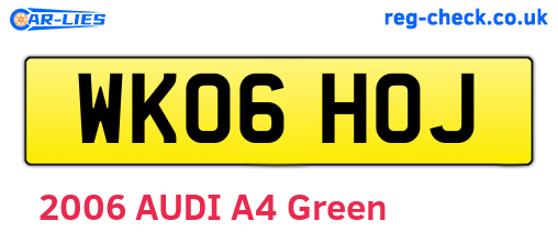 WK06HOJ are the vehicle registration plates.