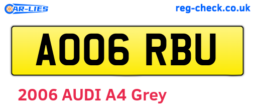 AO06RBU are the vehicle registration plates.