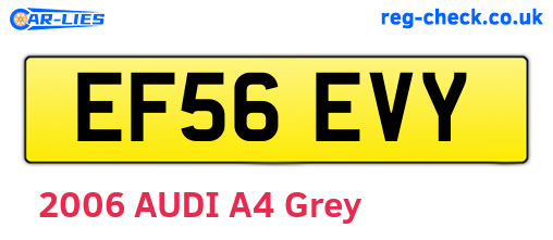 EF56EVY are the vehicle registration plates.