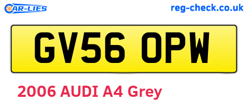 GV56OPW are the vehicle registration plates.
