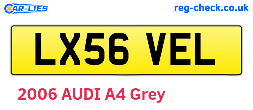LX56VEL are the vehicle registration plates.
