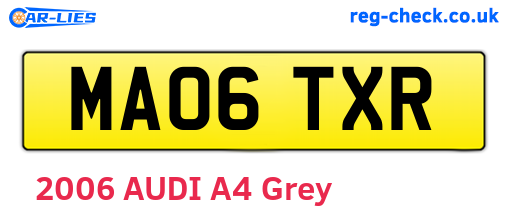 MA06TXR are the vehicle registration plates.