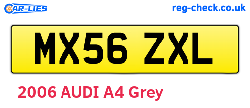 MX56ZXL are the vehicle registration plates.