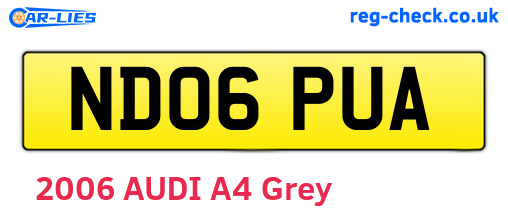 ND06PUA are the vehicle registration plates.
