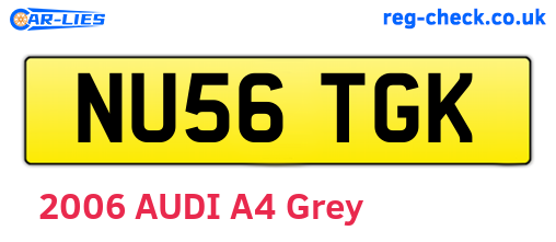 NU56TGK are the vehicle registration plates.