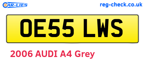 OE55LWS are the vehicle registration plates.