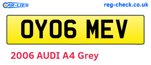 OY06MEV are the vehicle registration plates.