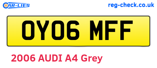 OY06MFF are the vehicle registration plates.