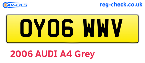 OY06WWV are the vehicle registration plates.