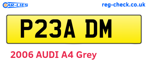 P23ADM are the vehicle registration plates.