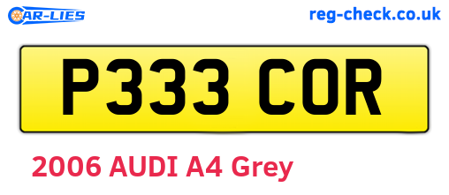 P333COR are the vehicle registration plates.
