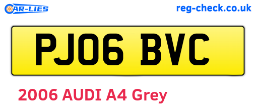 PJ06BVC are the vehicle registration plates.