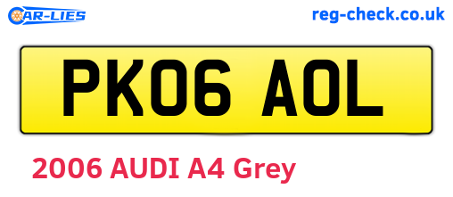 PK06AOL are the vehicle registration plates.