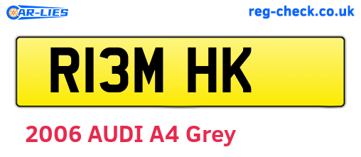 R13MHK are the vehicle registration plates.
