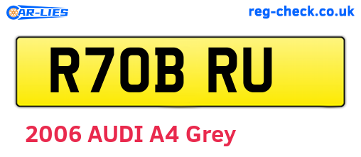 R70BRU are the vehicle registration plates.