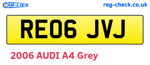 RE06JVJ are the vehicle registration plates.