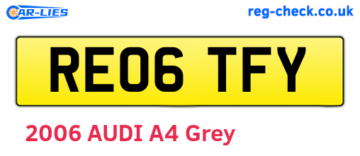 RE06TFY are the vehicle registration plates.