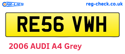 RE56VWH are the vehicle registration plates.