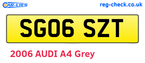 SG06SZT are the vehicle registration plates.