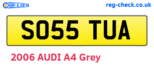 SO55TUA are the vehicle registration plates.